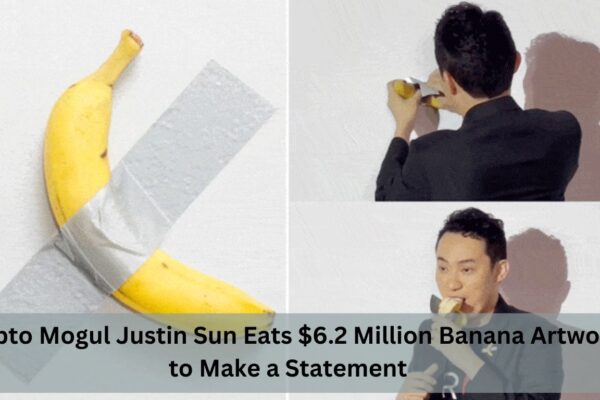 Crypto Mogul Justin Sun Eats Rs.52 crores Banana Artwork to Make a Statement