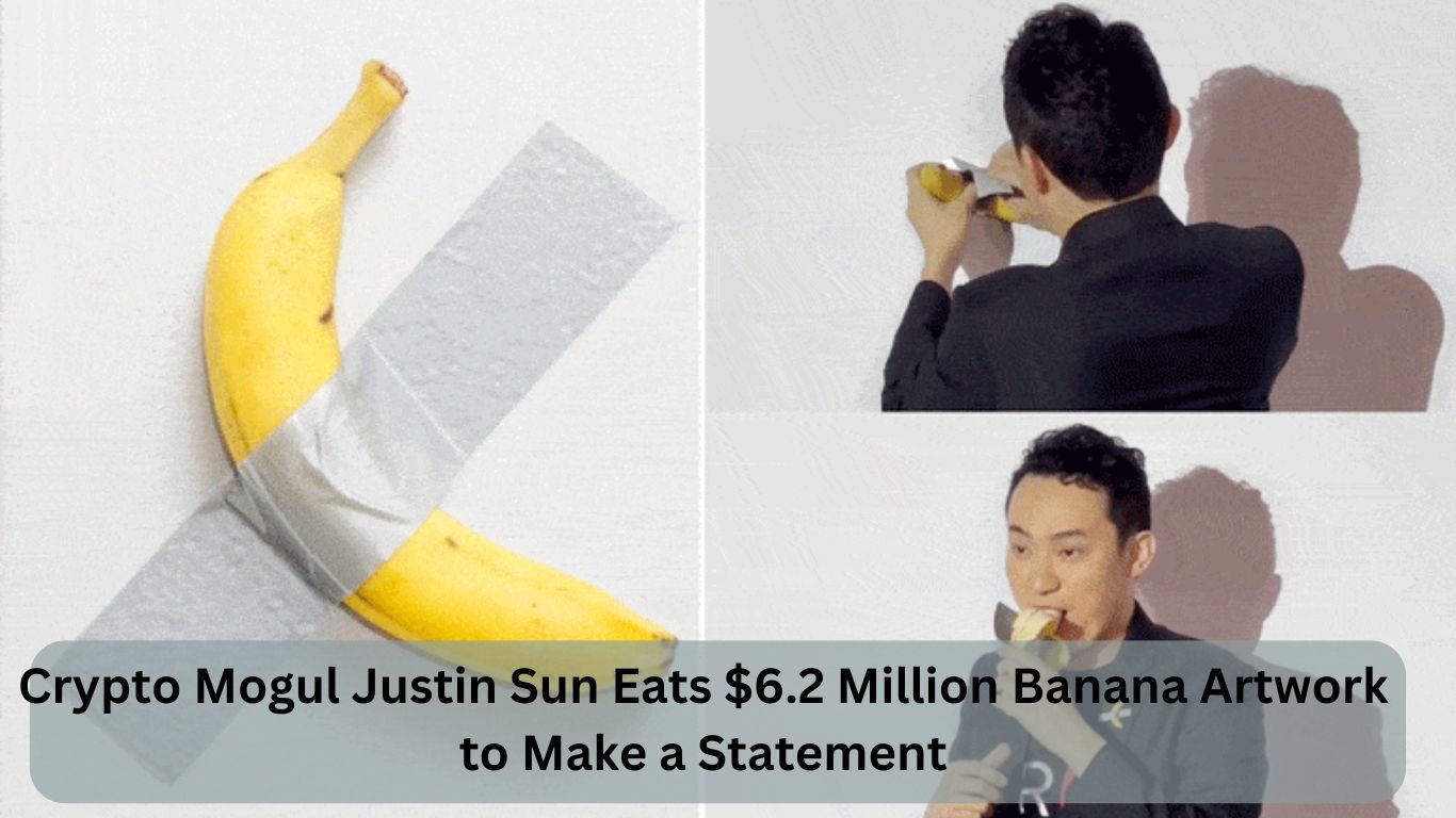 Crypto Mogul Justin Sun Eats Rs.52 crores Banana Artwork to Make a Statement