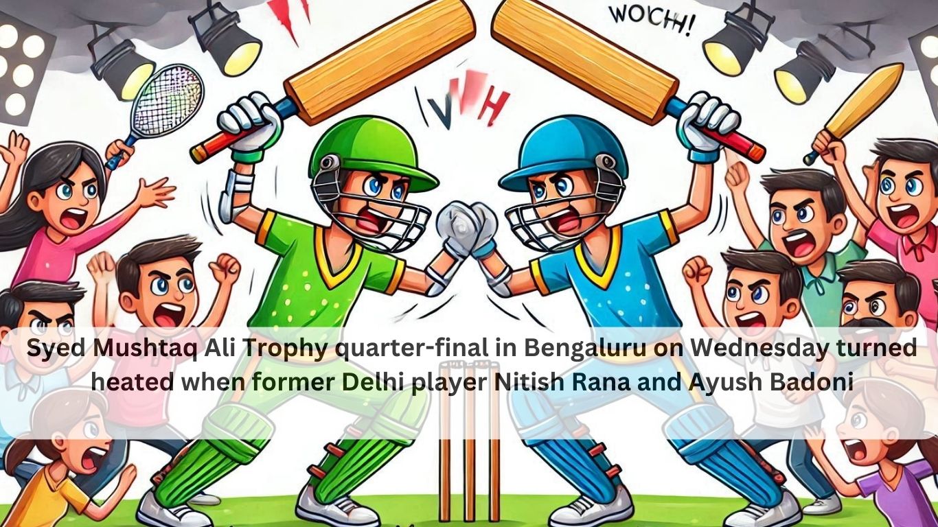 Syed Mushtaq Ali Trophy quarter-final in Bengaluru on Wednesday turned heated when former Delhi player Nitish Rana and Ayush Badoni